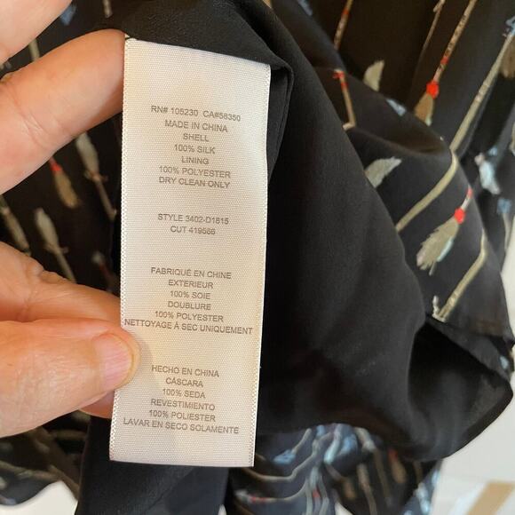 JOIE 100% Silk Arianna Sleeveless/Tank Shift Dress Arrow Print Multi Black Med - Picture 4 of 12